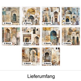 GRAZDesign Fliesenaufkleber Bad & Küche Magische Marrakesch Gemälde Klebefliesen selbstklebend - 20x20cm / 20 Stück