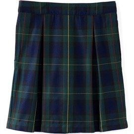 Lands' End School Uniform Girls Plaid Skort Top of Knee 5 Hunter/Classic Navy Plaid