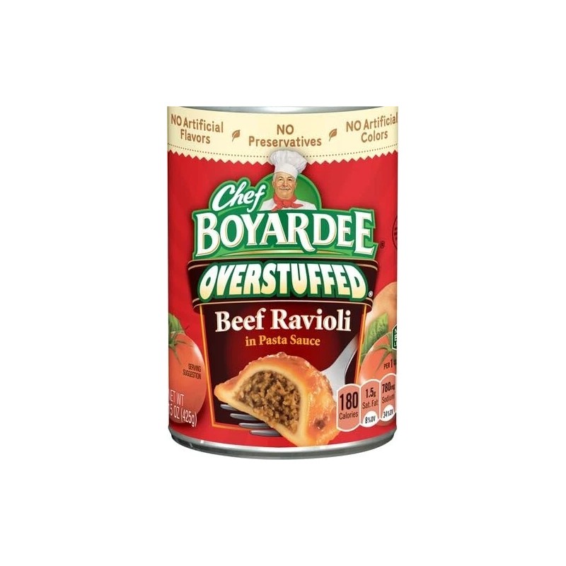 Chef Boyardee Overstuffed Beef Ravioli, 15 Oz Can - Quick