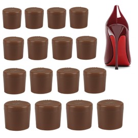 QBXMY7 Heel Caps for High Heels, High Heel Protector Caps Tip Covers, Noise Reducing & Non-Slip Heels Protectors Protective Cap Replacement Tips for Shoes Women (8, Brown)
