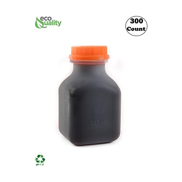 [300 PACK] Empty Plastic Juice Bottles with Tamper Evident Caps