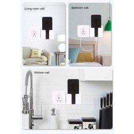 Wall Mount Phone Holder Self Adhesive Phone Stand with Data Cable Receiving Hole, Charger Remote Control Storage Box for Bedroom, Kitchen, Bathroom, Office (Pack of 4 White)