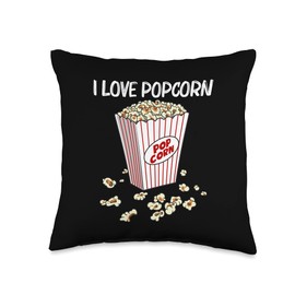 Best Popcorn Box Game Show Pop Snack Accessories Cool Popcorn Gift for Men Women Corn Kernel Movie Night Food Throw Pillow, 16x16, Multicolor