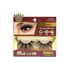 CATTITUDE 3D LASHES Casablanca Countess Mink Cat 25mm False Eyelashes, Ligthweight & Reusable