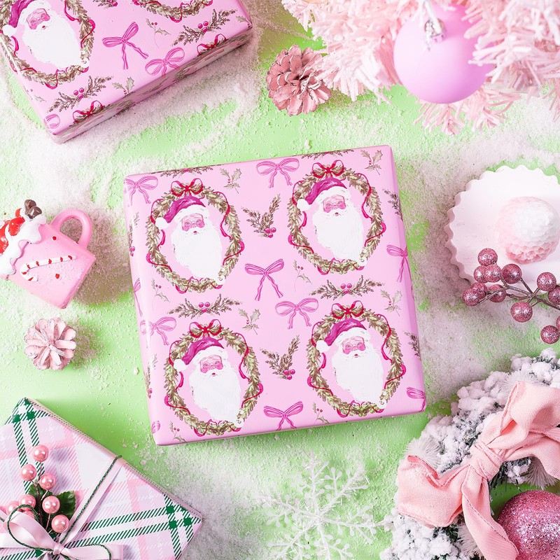 RUSPEPA 30" X 32.8' Reversible Christmas Wrapping Large Paper Roll,