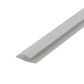 Outwater Plastic H Channel Fits Material 1/8 Inch Thick White ABS Divider Moulding 46 Inch Length (Pack of 2)