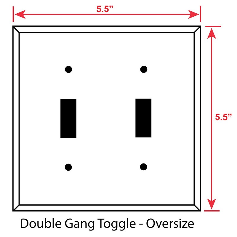 Art Plates - Double Gang Toggle OVERSIZE Switch Plate -