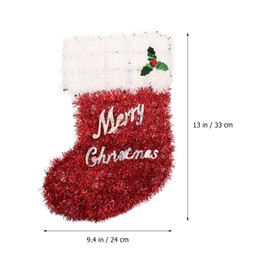 NOLITOY Christmas Stockings, Large Tinsel Garland Xmas Stockings Hanging Ornaments for Holiday Christmas Party Fireplace Window Wall Decor