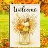 BlissYard Thanksgiving Fall Garden Flag 12x18 Inch Welcome Pumpkin Mason