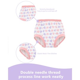 ALVABABY Baby Potty Training Pants 8 Packs Cotton Absorbent Reusable Toilet Training Underwear for Toddler Boys Girls 2T-4T 8XC02A-4TJ