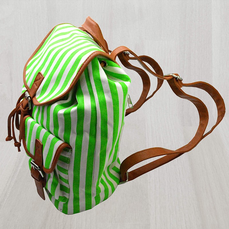 flevado Shopping Backpack Travel Holiday Backpack in Striped Retro Design,