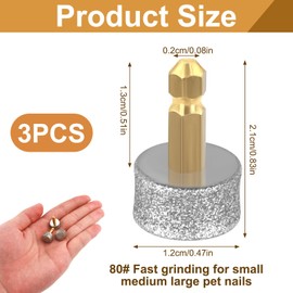 Qaum Dog Nail Grinders Replacement Heads Compatible with Casfuy and Most Brands 6 Packs N80 Highly Efficient Professional Pet Nails Grinding Wheel Diamond Tip for Large, Medium, Small Dogs