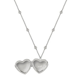 RADLEY Ladies Silver Plated Bobble Chain Heart Locket Necklace RYJ2329S