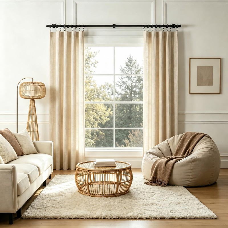 24 Pack Curtain Rings, Premium Metal with Smooth & Quiet