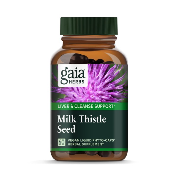 Gaia Herbs Milk Thistle - Liver Supplement & Cleanse Support for Maintaining Healthy Liver Function* - 60 Vegan Capsules (20-Day Supply)