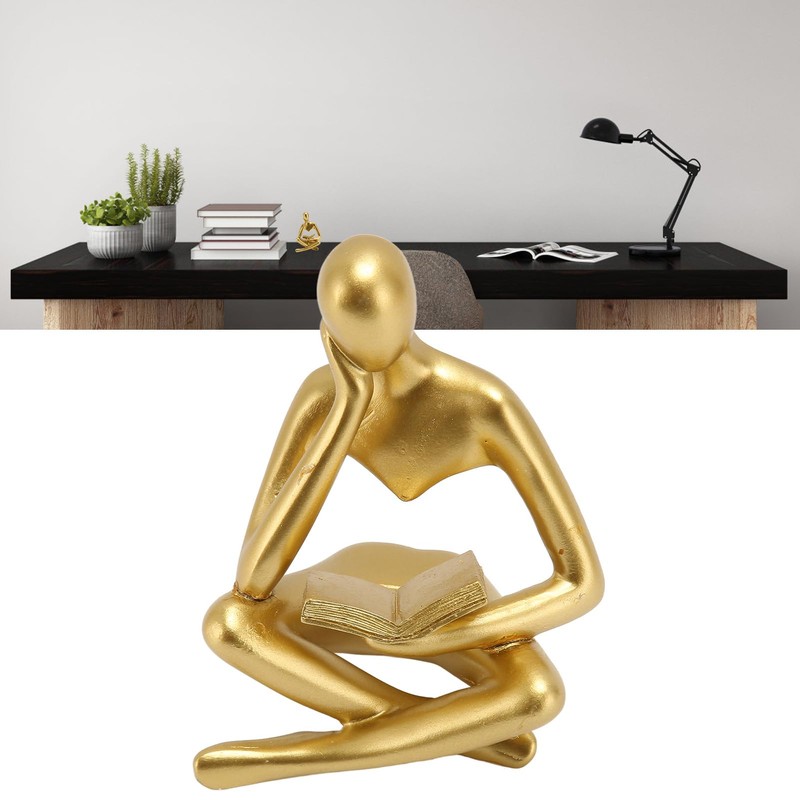 Thinker Sitting Figure, Good Decoration Fine Workmanship Resin Abstract Statue