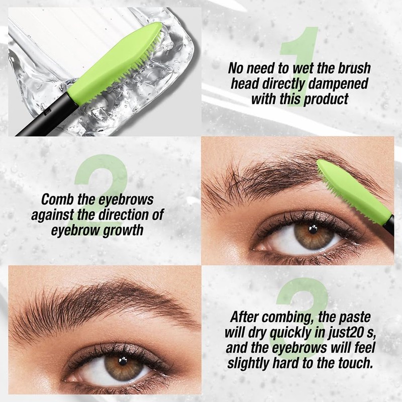 3D Eyebrow Gel, Long-Lasting Clear Brow Setting Gel, Strong Hold