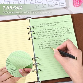 A5 Horizontal Line Loose-leaf Paper, College Scratch 5-Color Filler Paper 6-Hole Notebook 8.26x5.6 inches,50 Sheets/100 Pages (5-Color Lined-50 Sheets, A5)