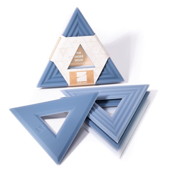 The Degrē Trivet (Indigo Wash, Set of 3) by LINE+ARC.
