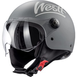 Westt 3/4 Helmet Motorcycle Open face Helmet Scooter Helmet with Clean Visor DOT Approved Vintage Moped Helmet for Men Women