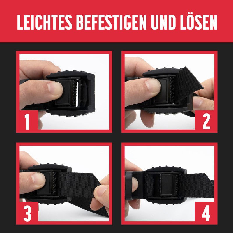 Magma Lashing Straps with Rubber Buckle for Safe Loading of