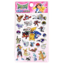 Poketmonster Sun & Moon Epoxy Sticker Sheets (4 pack) for Kids Decor Sticker