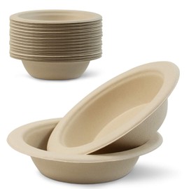 Green Earth, 16 oz, 125-Count, Compostable Bowls, Natural Bamboo Fibers, Everyday Tableware - Biodegradable – Disposable - Round Shape - Microwave-Safe - Gluten-Free - Eco-Friendly