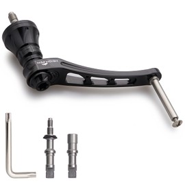 HEIGHTEN 55-60mm (2.17-2.36 inches) Variable Reel Handle (No Knob) Compatible with Daiwa (DAIWA) Shimano (SHIMANO) Spinning Reel Arch Series (Strength Enhanced Type - Black) (1039)
