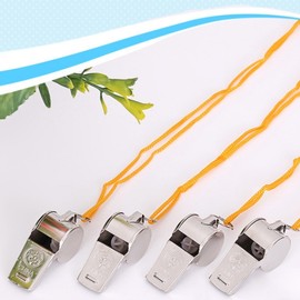 Sports Basketball Referee Stainless Steel Self-Defense Whistle with Lanyard M10803 11ea