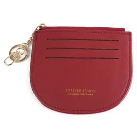 KOYOKOMA Fragment Case, Thin, Pass Case, With Chain, Mini Wallet, Card Case, Slim, Lightweight, Cute, Second Wallet, Carabiner Included, Mini Case, red