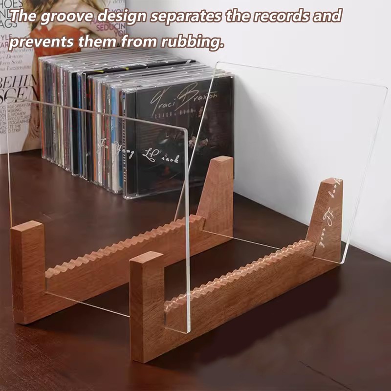 GBACHOOSE Pack of 2 Vinyl Record Storage for 50 LPs,