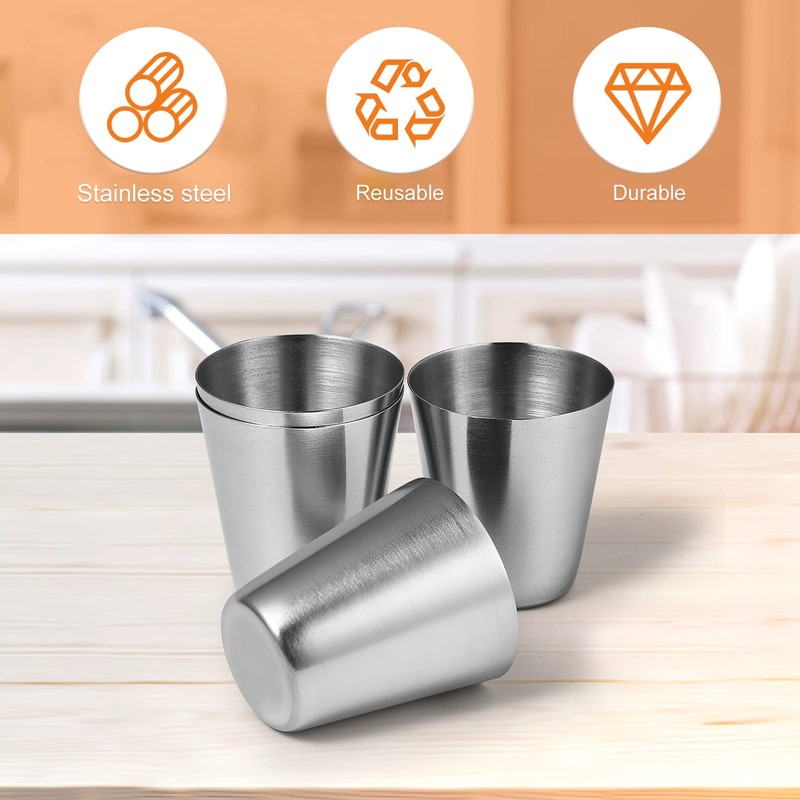 UPKOCH 4pcs Travel Stainless Steel Shot Glasses with Leather Carrying