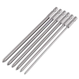 Mesee 6Pcs Magnetic Phillips Screwdriver Bits Set,1/4 Inch Hex Shank S2 Steel Long Cross Screw Driver Head Drill Bits Tool 150mm-5.9Inch Length