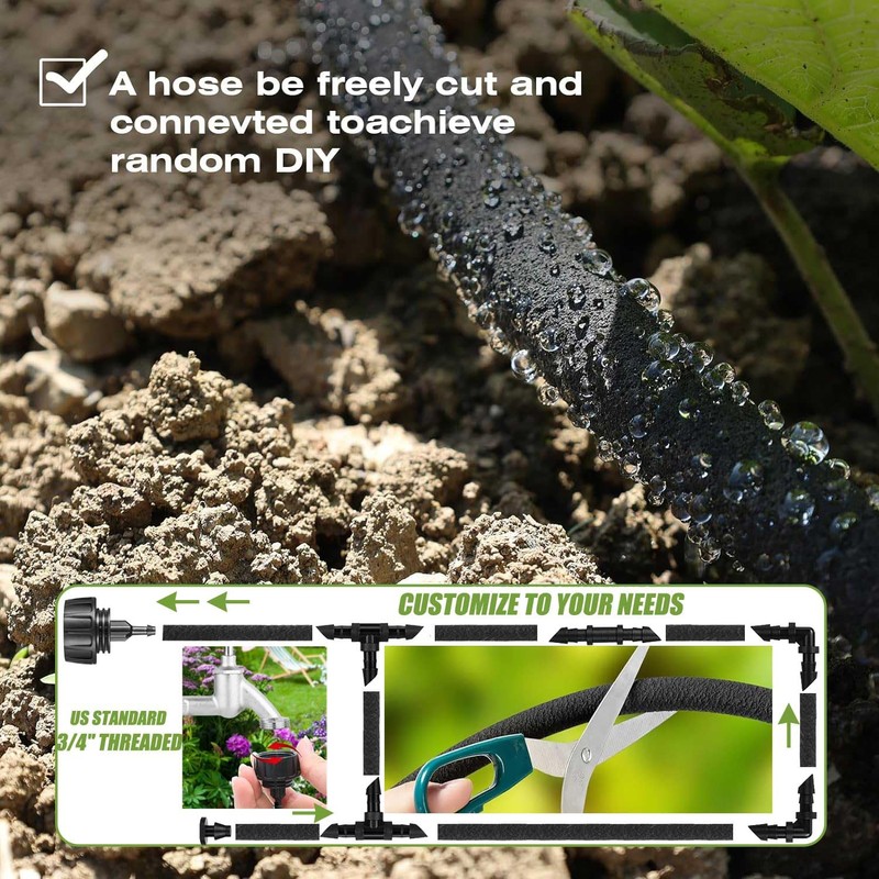 1/4 Inch Soaker Hose for Garden 100ft Soaker Irrigation Drip