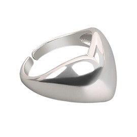 TIANYI Silver Peach Heart Ring Adjustable Open Band Ring for Women, Minimalist Heart-Shaped Statement Ring Silver Jewelry Gift for Birthday, Anniversary, Women's Day Style12