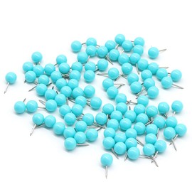 JIHUOO 100 Pcs Round Head Push Pins Map Tacks Map Marking Pins Thumbtacks Decorative Pushpins Thumb Tacks for Bulletin Board Cork Board Blue