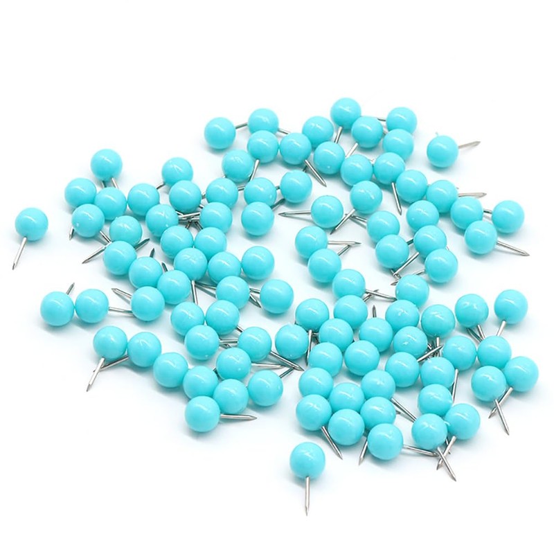JIHUOO 100 Pcs Round Head Push Pins Map Tacks Map