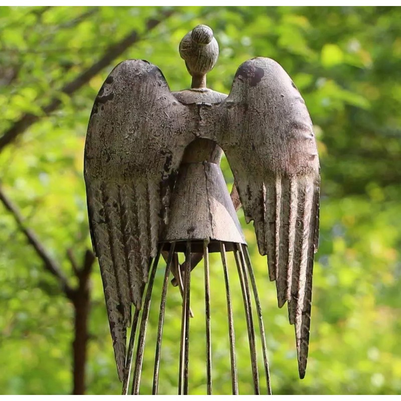 Grace Home 26''H Garden Angel Metal Yard Stake Antiqued Sculpture