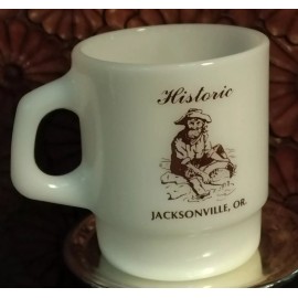 Anchor Hocking Vintage Anchor Hocking Fire King Advertising Mug Gold Miner Jacksonville Oregon