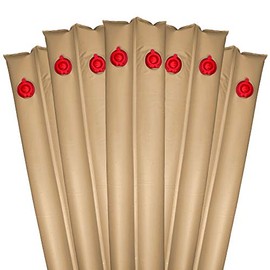 Pool Mate 8 ft. 5-Pack Deluxe Tan Double Chamber Pool Water Bags, .42 MM Thick Vinyl, Cover Weights, Water Tubes