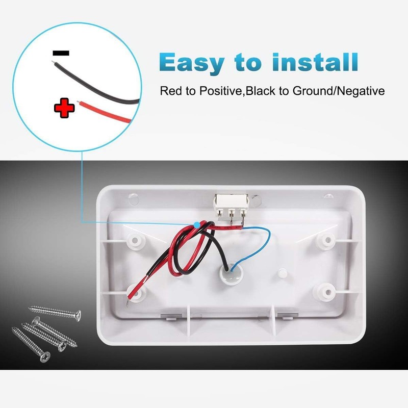 12V LED RV Exterior Porch Utility Light With ON/OFF Switch