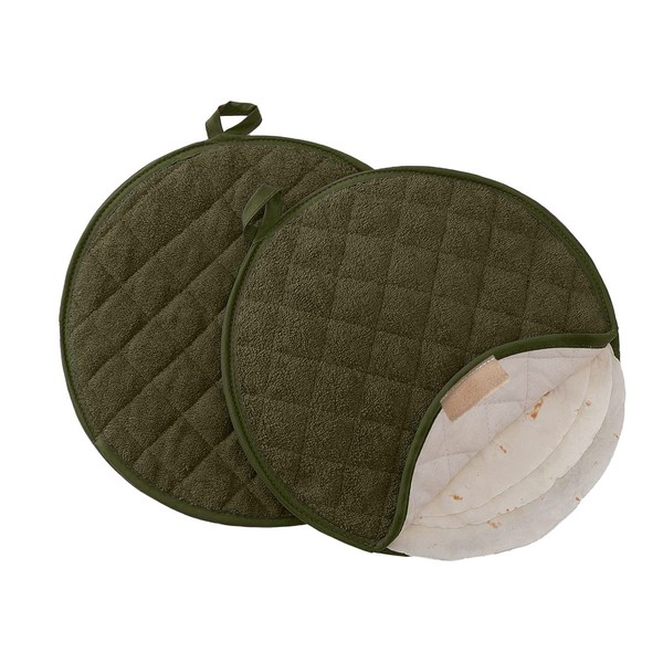Lifaith ortilla Warmer,Tortilla Server,Pancake Keeper,Size 12” High Density Fabric Keep Warm,Bag to Keep Food Warm (Olive Green) …