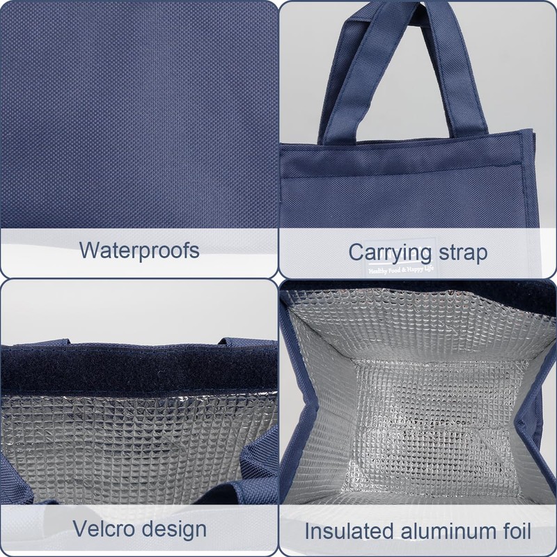 GLADFRESIT Lunch Bag - Insulated, Reusable Leakproof Thermal Lunch Box