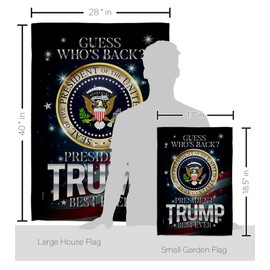 Trump Flag President Best Ever Garden House Flag Kit Patriotic Vote Democrat Republican Tea Party United State American Election Decoration Banner Small Yard Gift Double-Sided, Made in USA