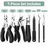 7-Piece Stainless Steel Nail Care Set for Manicure & Pedicure