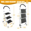 Big Red 3 Step Ladder, 400lbs Ergonomic Folding Stool with