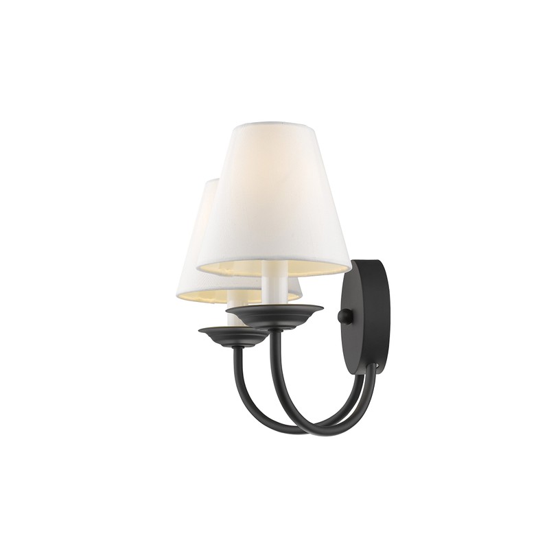 Livex Lighting 5272-04 Mendham 2-Light Wall Sconce, Black , White