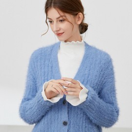 SUZALA Removable Wrist Cuffs False Sleeves for Women Teens, Knitting-White