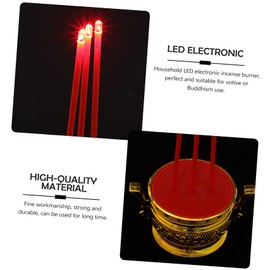 Cabilock Electronic Incense Burner Home Decor Chinese Feng Shui Decor Chinese Decor Chinese Feng Shui Table Decoration Buddhist Led Candle Electric 3D Light Supply Plastic Chinese Style