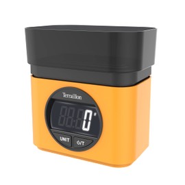 TERRAILLON BA22 Mythical Yellow - Electronic Kitchen Scales - Iconic Design - Integrated Bowl 0.7L - Large LCD Display - XXL Numbers Display - Tare Function